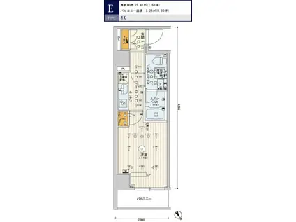 B CITY TABATA SKYCOURTビーシティータバタスカイ(1K/6階)の間取り写真