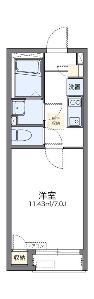 レオネクスト箕面II(1K/1階)の間取り写真