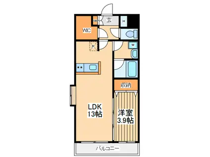 セブンフォー(1LDK/3階)の間取り写真