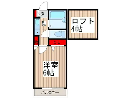 グリーンパレスK(1K/3階)の間取り写真