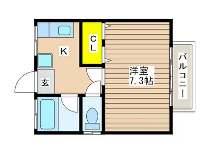 コンフォート第2(1K/1階)の間取り写真