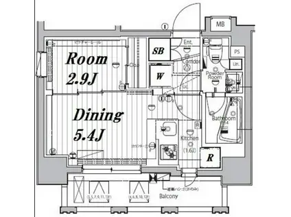 メイクスデザイン入谷アジールコート(1DK/3階)の間取り写真