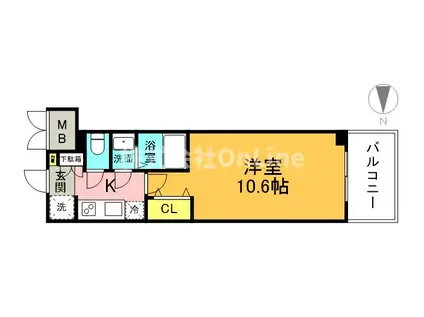 スプランディッド京橋イースト(1K/4階)の間取り写真