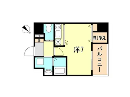 TOYOTOMISTAY PREMIUM 神戸湊川公園(ワンルーム/7階)の間取り写真