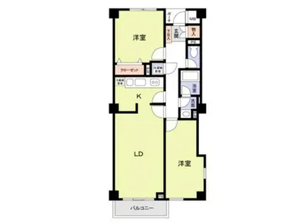 南品川ロイアルハイツ(2LDK/3階)の間取り写真