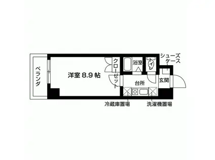 エル・セレーノ三田横山(1K/4階)の間取り写真