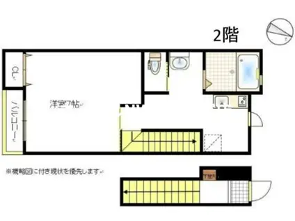 セッテ平井(1K/2階)の間取り写真