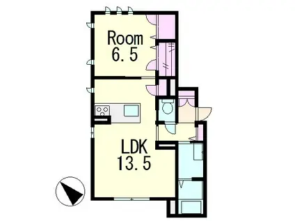 GARDEN COURT 和(1LDK/1階)の間取り写真