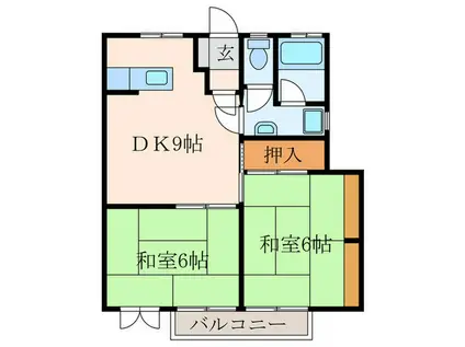 ファミール野間(2LDK/1階)の間取り写真