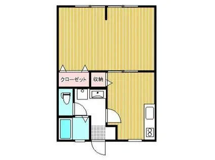 サンライフ中津B棟(1DK/1階)の間取り写真