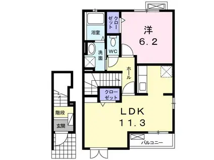 パサージュ(1LDK/2階)の間取り写真