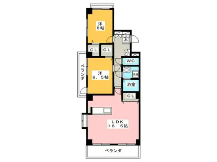 BEAR FIELD(2LDK/5階)の間取り写真