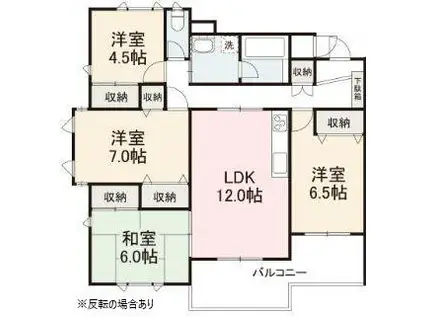 大野ガーデンハイツ(4LDK/1階)の間取り写真