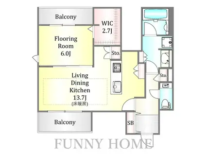 碑文谷5丁目メゾン(1LDK/2階)の間取り写真