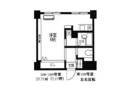 ラフィントール湘南(ワンルーム/1階)の間取り写真