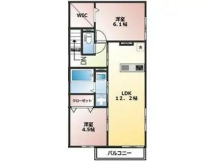 タウンヒル(2LDK/2階)の間取り写真