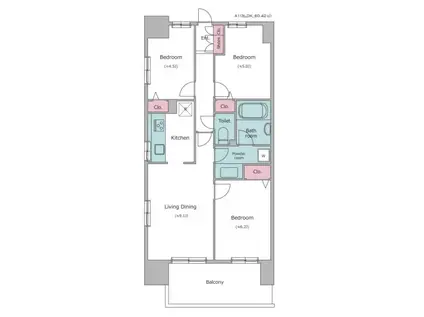 レジディア南千住(3LDK/5階)の間取り写真