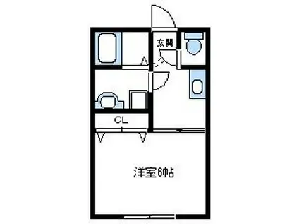 セリーナ(1K/1階)の間取り写真
