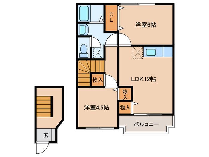 ドリーム C(2LDK/2階)の間取り写真