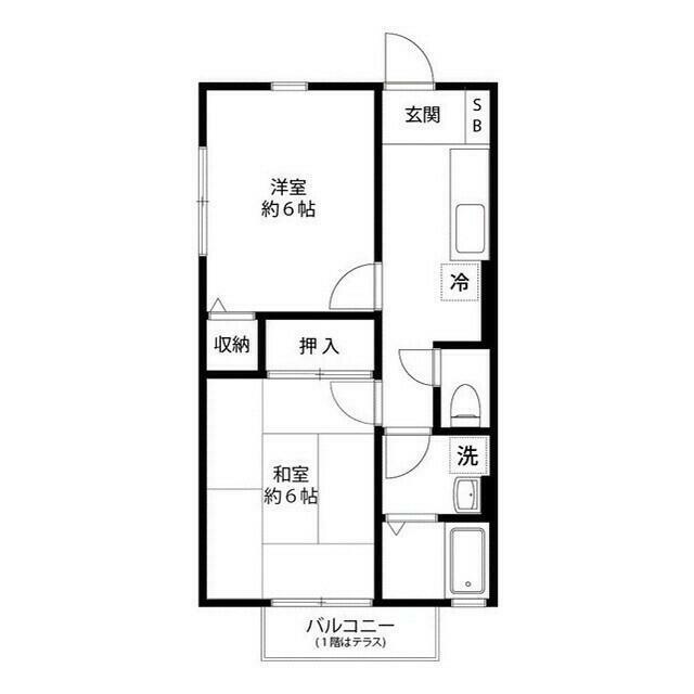 サンコート東戸塚A棟(2K/2階)の間取り写真