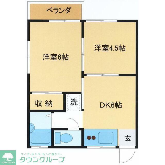 豊栄コーポ(2DK/2階)の間取り写真