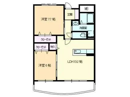 グランパーク・シーマレジデンス (2LDK/2階)の間取り写真