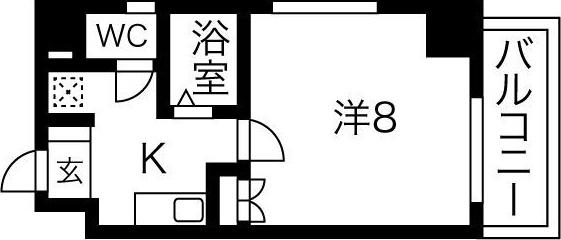 CASA桜・千種(1K/2階)の間取り写真
