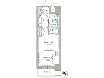 ステラテラス(2K/5階)の間取り写真