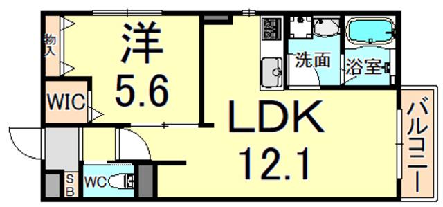 REGULUS(1LDK/2階)の間取り写真