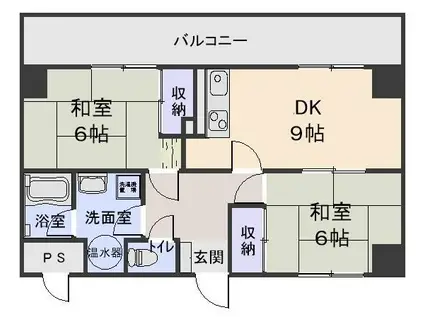ウィングコート下長(2DK/3階)の間取り写真