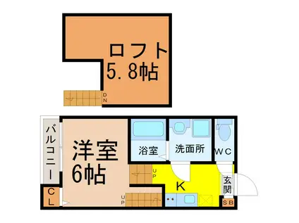 リベルテ千種(1K/2階)の間取り写真