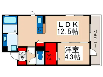 ベイサイドMU∞(1LDK/3階)の間取り写真