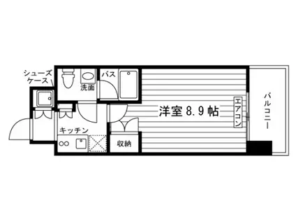 ルラシオン岡山野田屋町(1K/4階)の間取り写真
