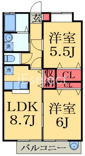 サンハイツ早野新田(2LDK/1階)の間取り写真