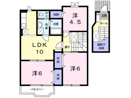 ホープフリーA(3LDK/2階)の間取り写真