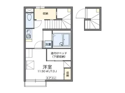 ライトI(1K/2階)の間取り写真