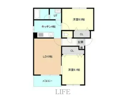 ラカーサ・エルセロ(2LDK/3階)の間取り写真