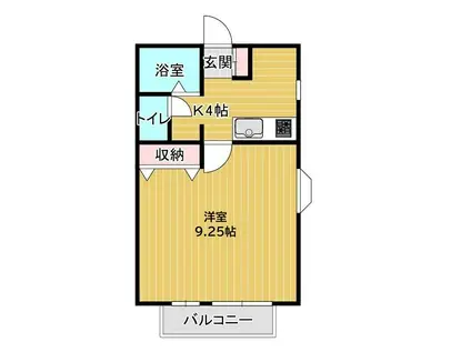 ハートフルコートII(1K/1階)の間取り写真