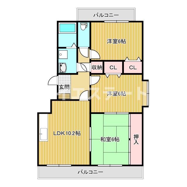 エトアール(3LDK/2階)の間取り写真