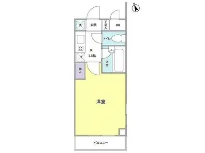 パティオ三茶(1K/2階)の間取り写真