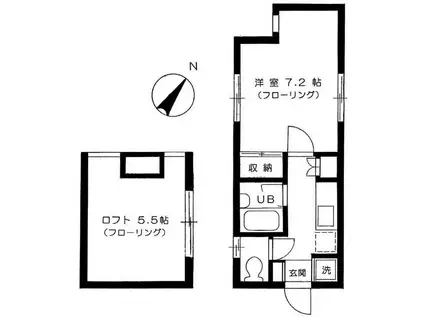 バレ・ネージュ・エスト(1K/1階)の間取り写真