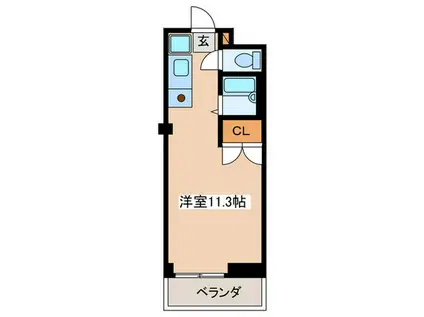 タイドプールマンション(ワンルーム/3階)の間取り写真