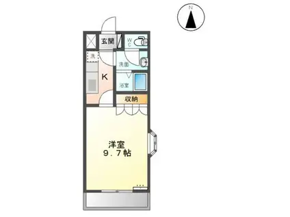 セレーノ(1K/2階)の間取り写真