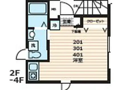 ION MEGURO E(ワンルーム/2階)の間取り写真