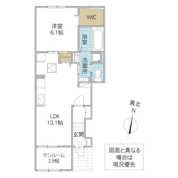 ブリス エイエム I(1LDK/1階)の間取り写真