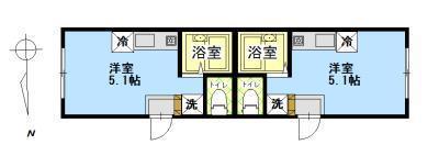 ノダハイツA棟(ワンルーム/1階)の間取り写真