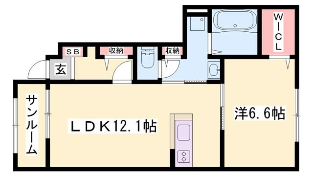 カピリナ(1LDK/1階)の間取り写真
