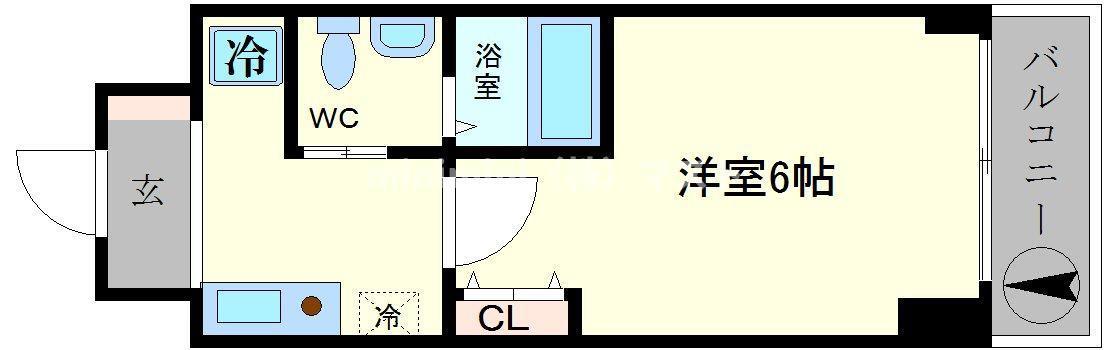 グランパシフィック花園北(1K/3階)の間取り写真