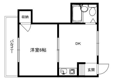ベルコーポ(1DK/3階)の間取り写真