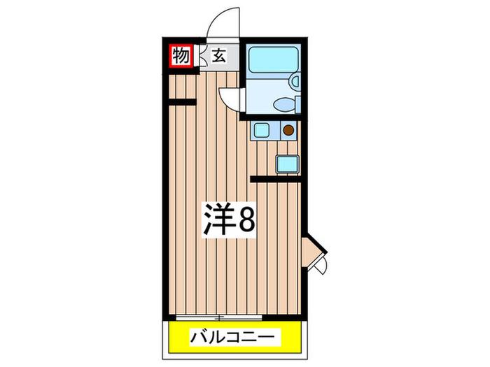 ユーハウス3(ワンルーム/2階)の間取り写真